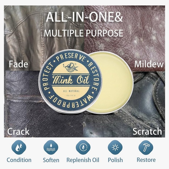 Set of 2 Mink Oil All Natural Leather Conditioner - Picture 2 of 5